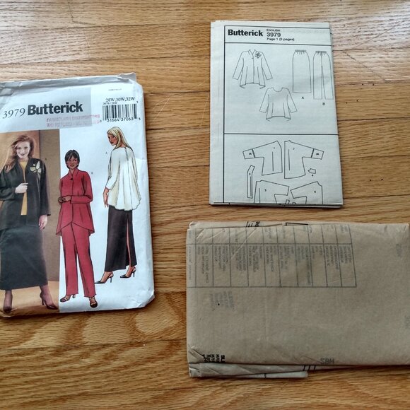 Plus Size 28-32 Sewing Pattern Jacket Top Skirt Pants Butterick 3979 UNCUT - Picture 9 of 10